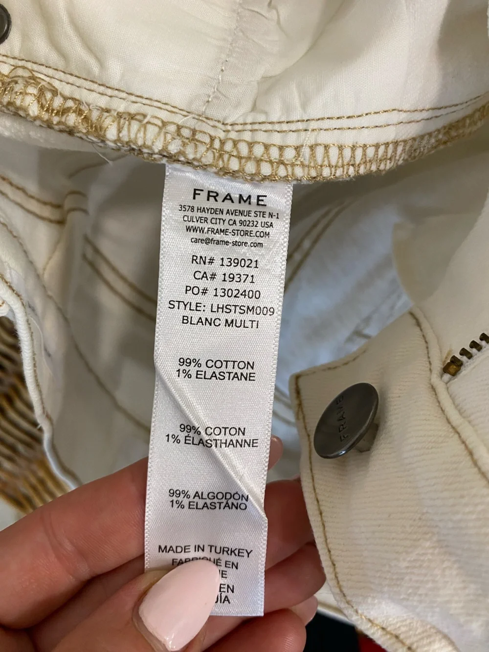 Frame Denim White Straight-Leg Jeans